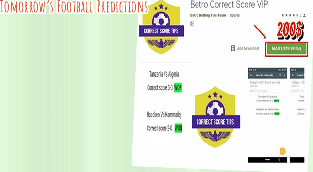 Correct score mybet tomorrow